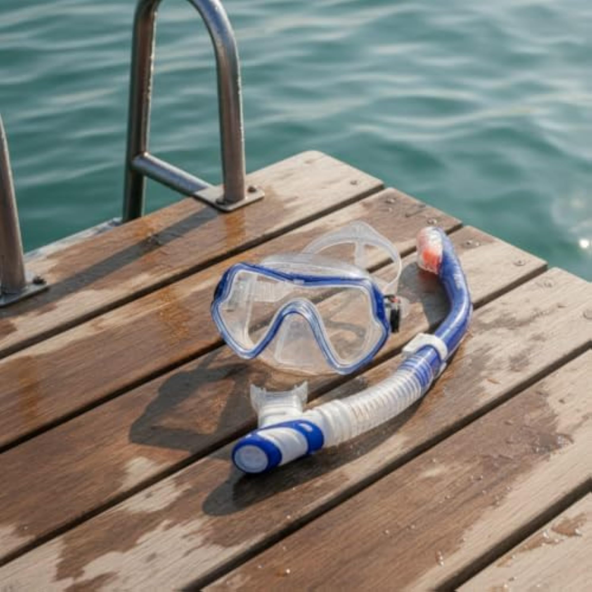 Integrated Snorkeling Mask with Snorkel Wide-View Diving Mask